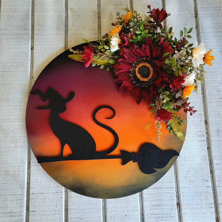 Décoration murale lunaire céleste Olivenorma avec lune et chaton
