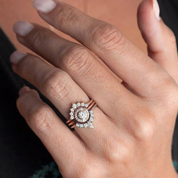 Ensemble de trois bagues Olivenorma Zircon Sunset