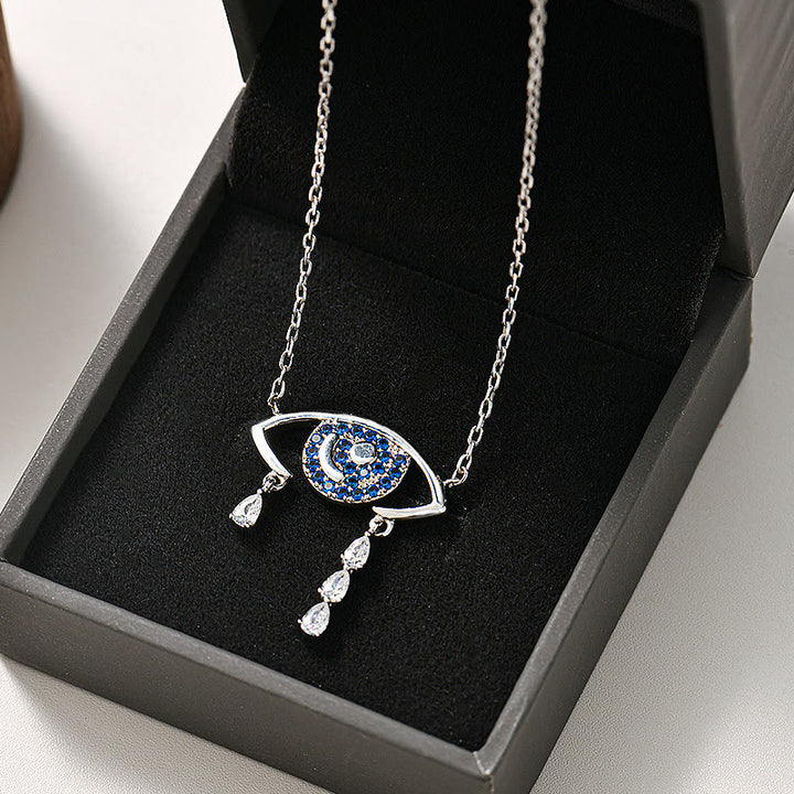 Collier Olivenorma en argent 925 avec zircon bleu et blanc 