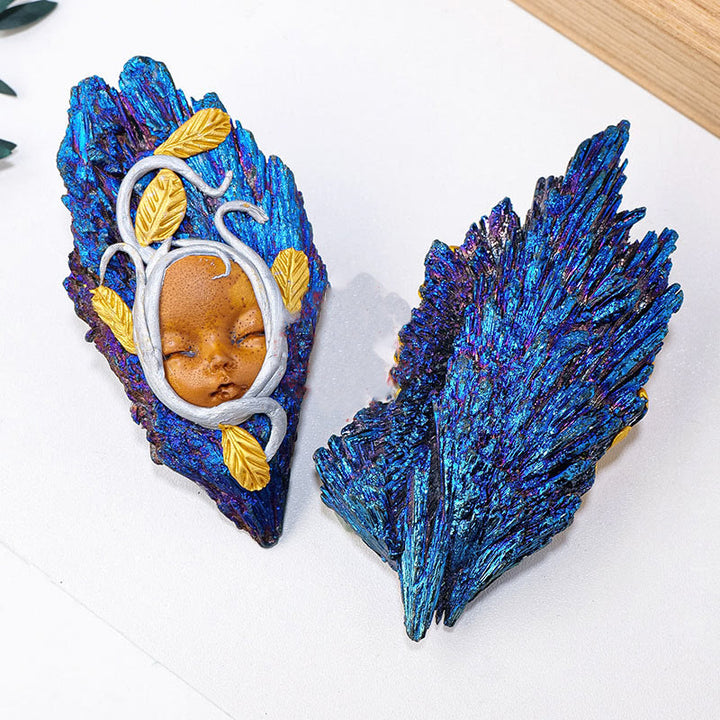 Décoration en pierres précieuses pour l'artisanat elfique, tourmaline cyanite Aura Olivenorma