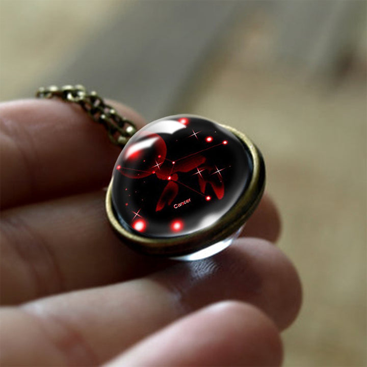 Collier de protection en verre Olivenorma avec 12 étoiles du zodiaque