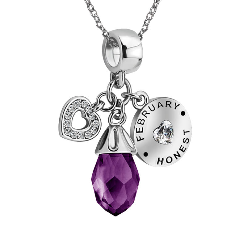 Collier avec pendentif en forme de cœur et pierre de naissance en diamant Olivenorma 