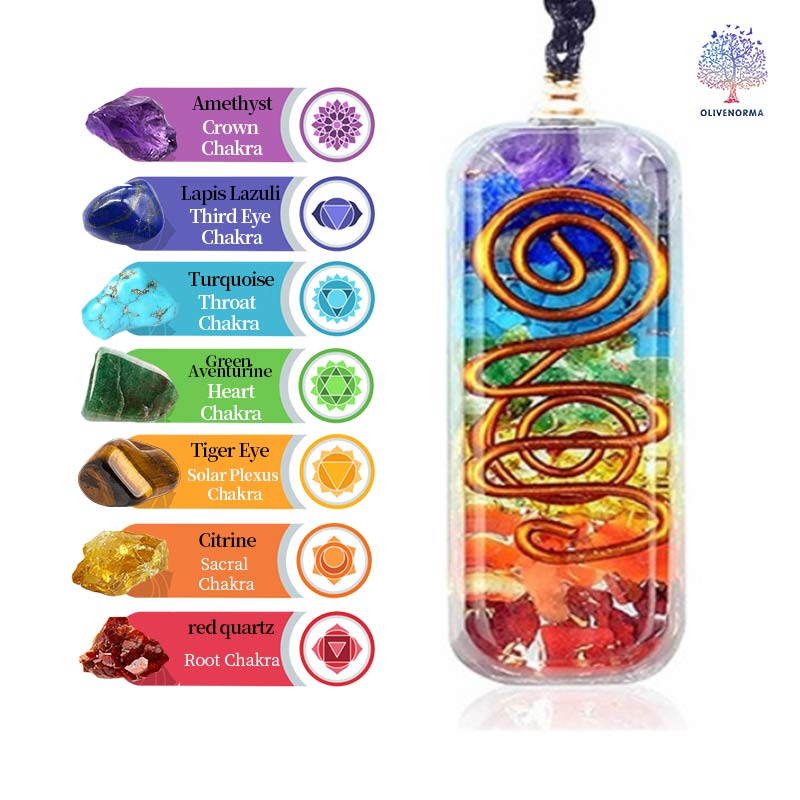 Collier de guérison des chakras orgonite Olivenorma 