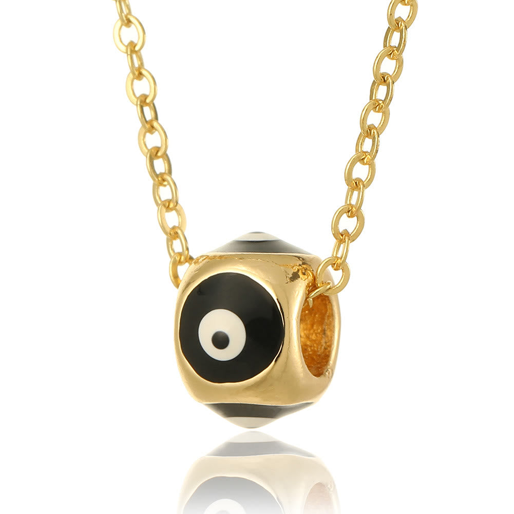 Collier pendentif rond contre le mauvais œil dégoulinant d'huile Olivenorma 