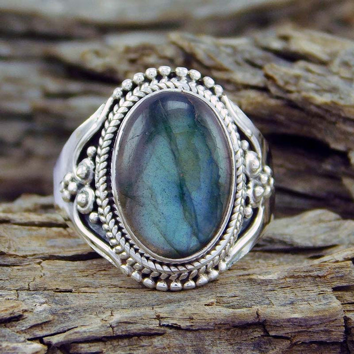 Bague de guérison de style rétro en pierre de lune Olivenorma