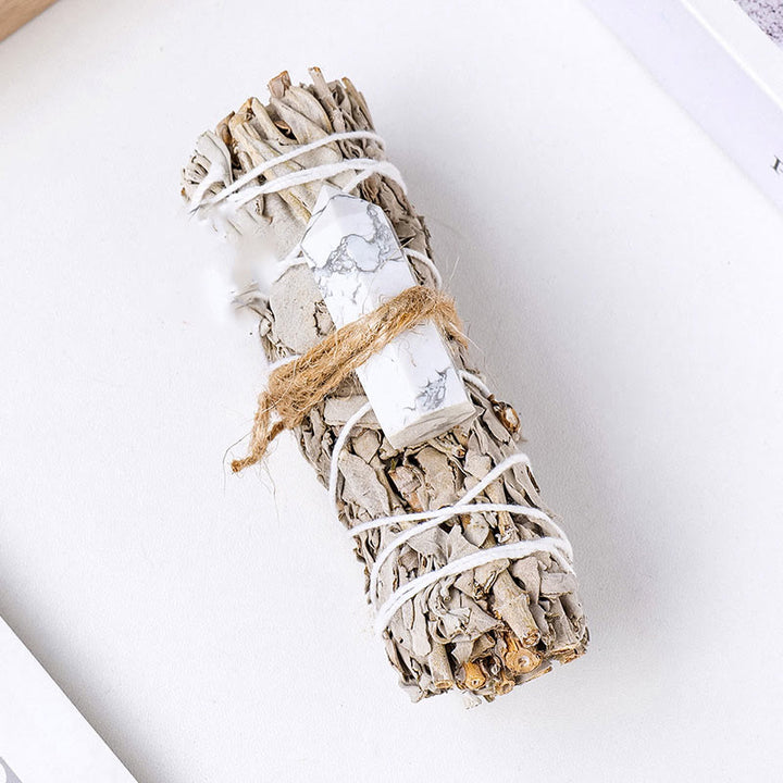 Prisme hexagonal en cristal de sauge blanche Olivenorma pour décoration d'aromathérapie 