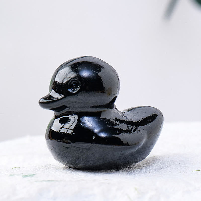 Décoration en pierre précieuse sculptée en forme de canard en cristal de quartz Olivenorma de 1,2 pouce