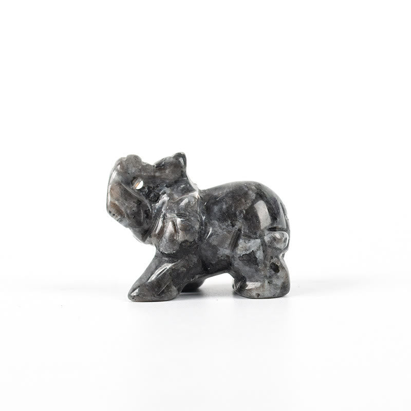 Figurine d'éléphant sculptée Olivenorma 1,5/2 pouces Décoration en pierres précieuses