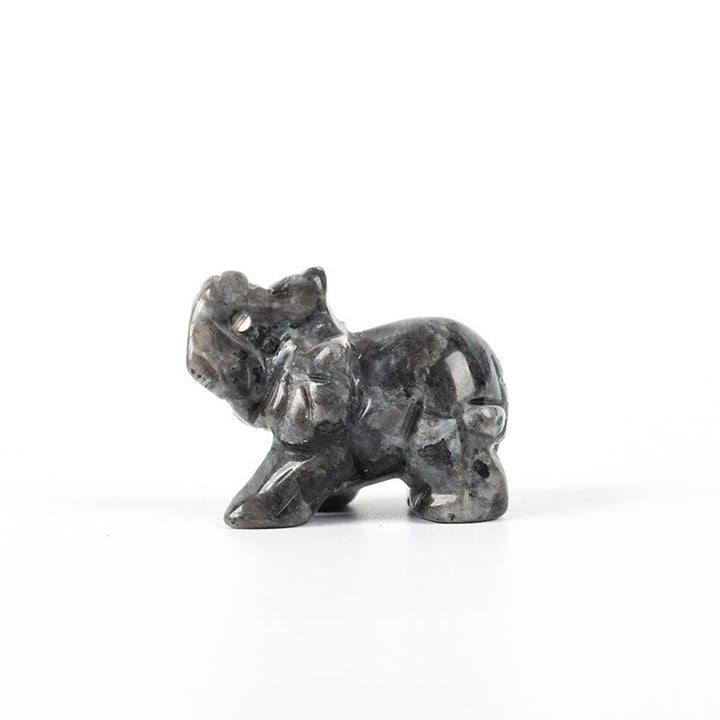 Figurine d'éléphant sculptée Olivenorma 1,5/2 pouces Décoration en pierres précieuses