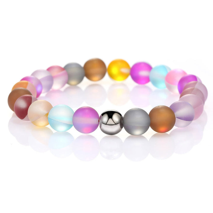 Bracelet en perles de verre cristal multicolore foncé Olivenorma 