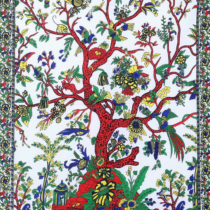 Tapisserie murale psychédélique à motif d'arbre de vie vert Olivenorma