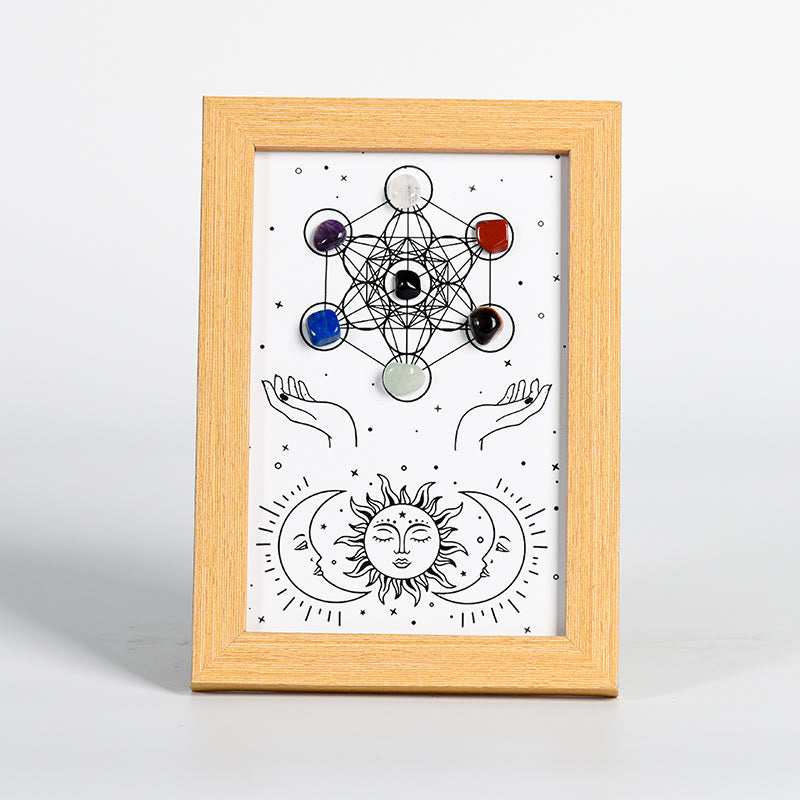 Cadre photo décoratif avec symbole du cube de Olivenorma , chakra, étoiles, lune
