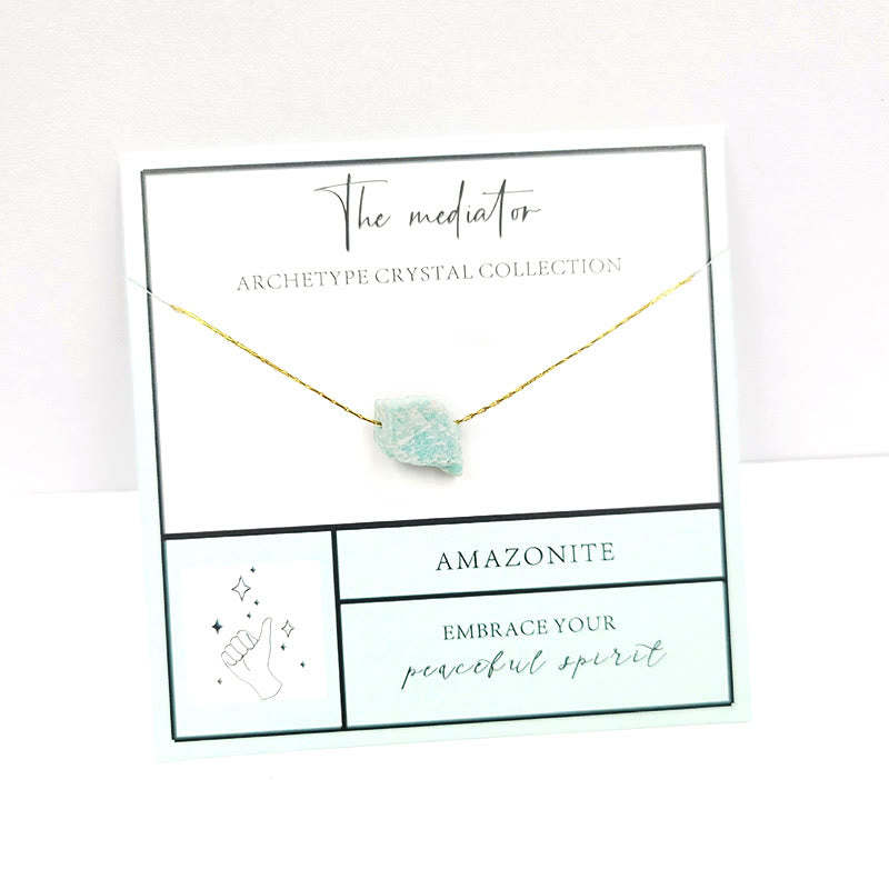 Collier avec pierres précieuses brutes taillées, cadeau de gratitude spirituelle Olivenorma 