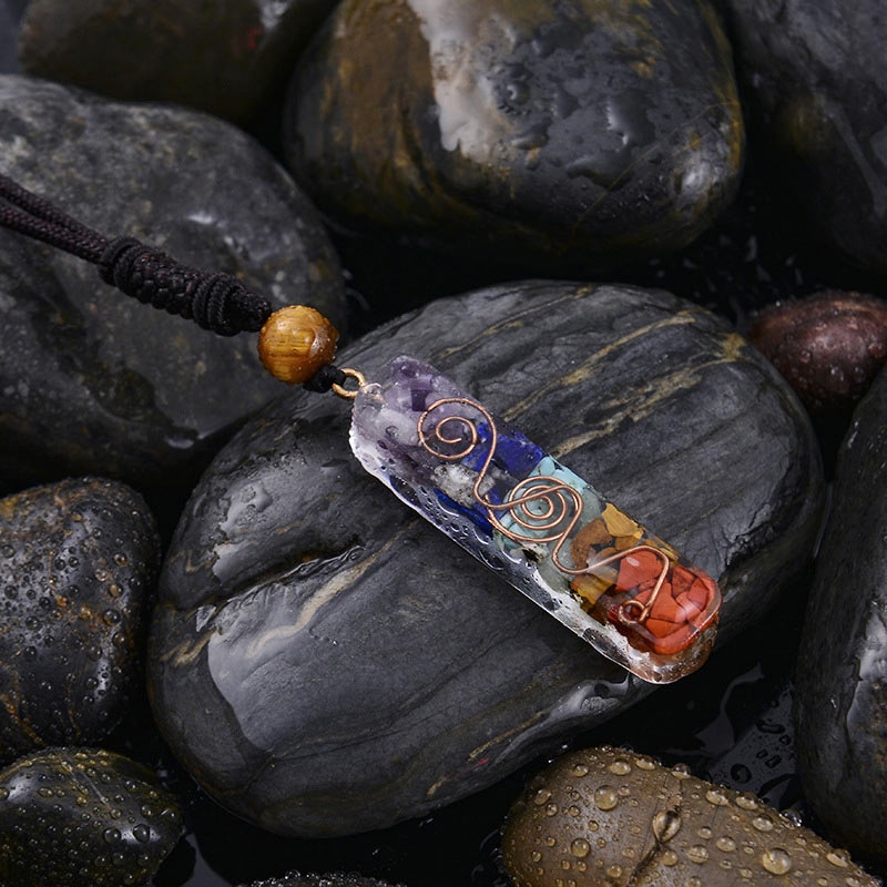 Collier de guérison des chakras orgonite Olivenorma 