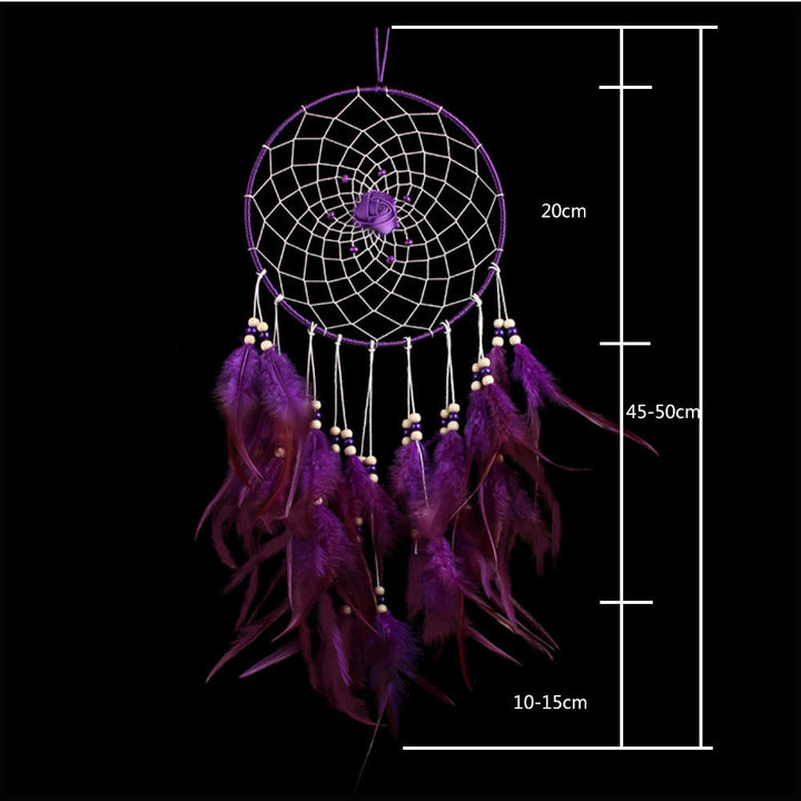 Grand attrape-rêves créatif en forme de rose violette Olivenorma