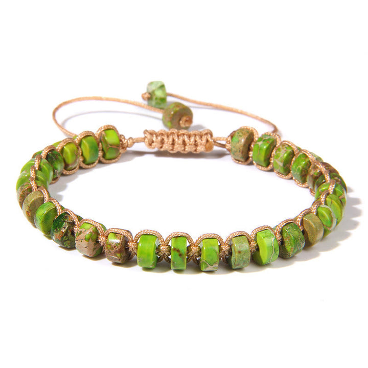 Bracelet tissé en perles de pierre naturelle Olivenorma
