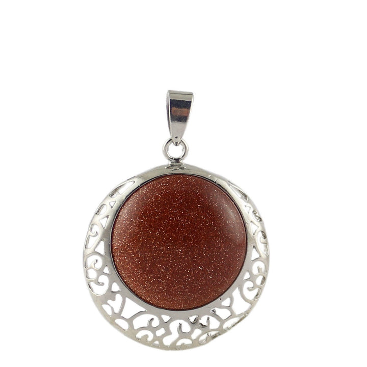 Collier ajustable en véritable pierre de cristal ronde Olivenorma