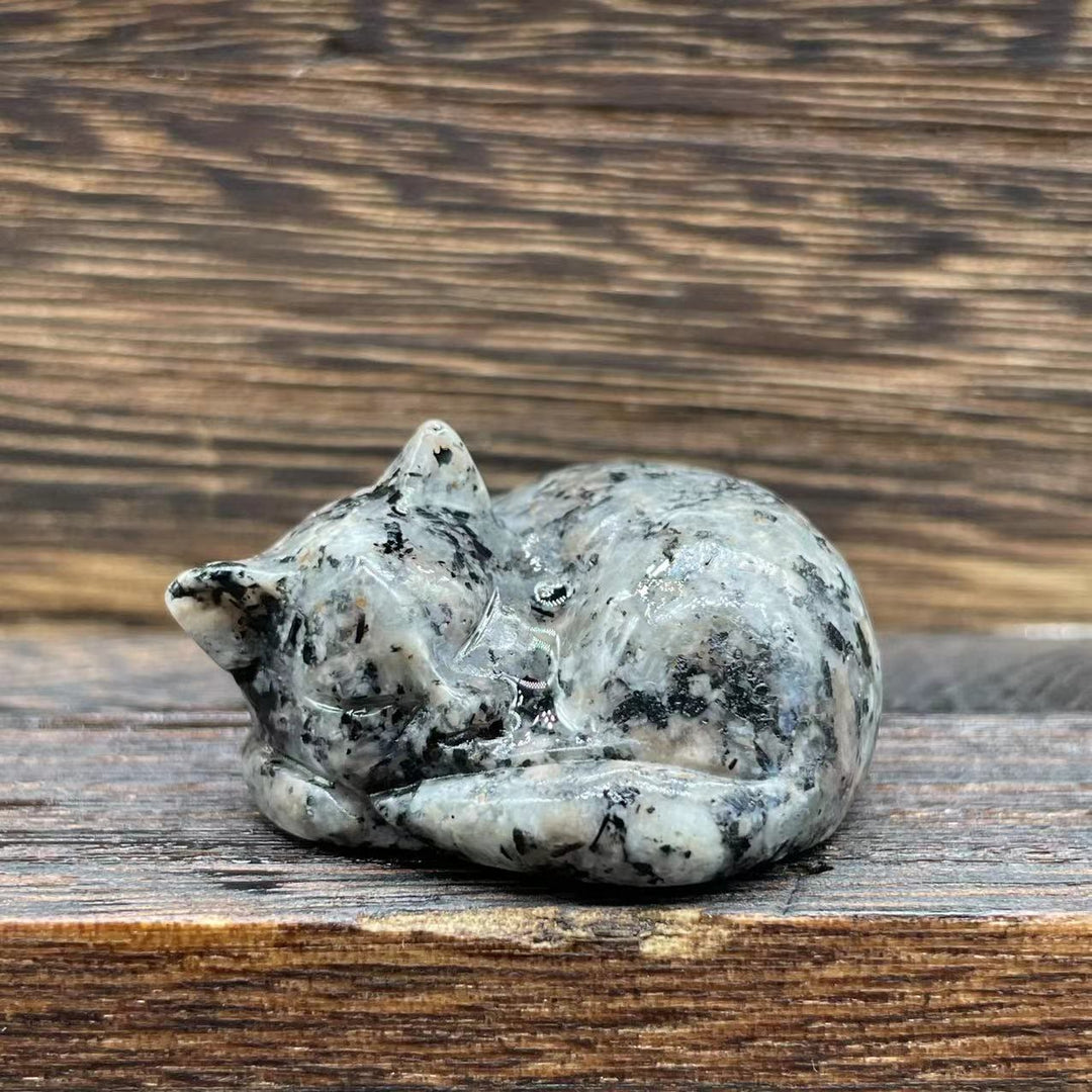 Décoration en pierre précieuse pour chat en cristal naturel Olivenorma de 4 cm