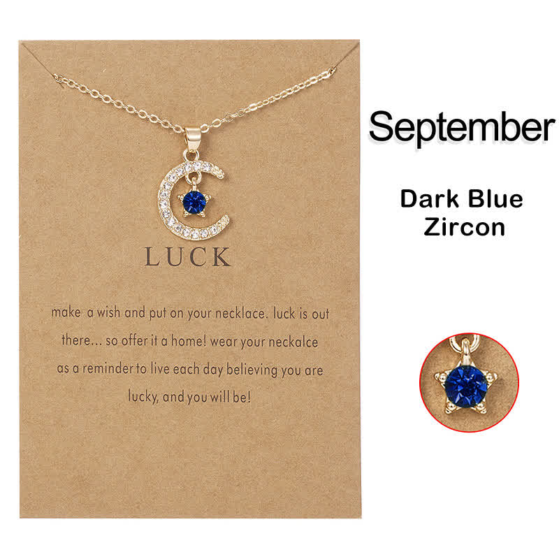 Collier créatif avec pierre de naissance du mois Olivenorma - Septembre-Zircon bleu foncé - image 9