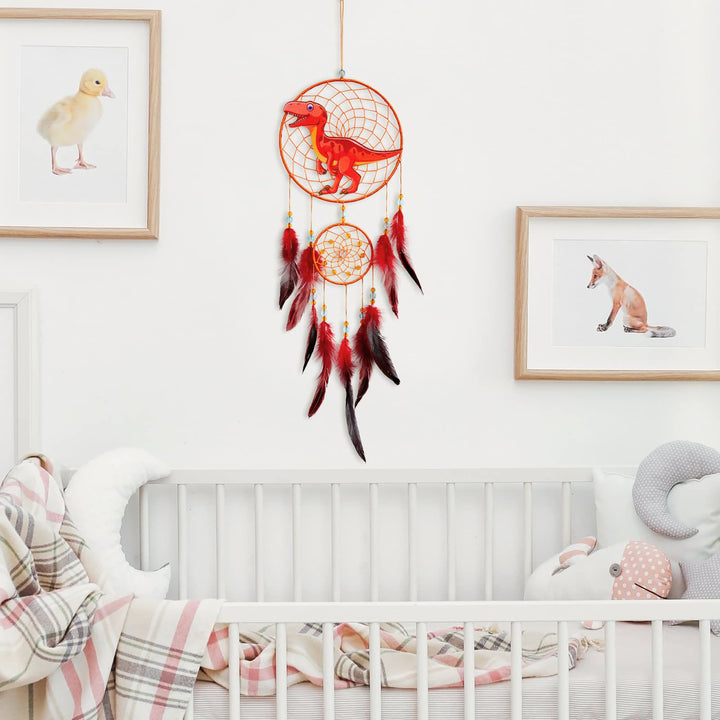 Attrape-rêves en plumes de dinosaure Olivenorma pour enfants