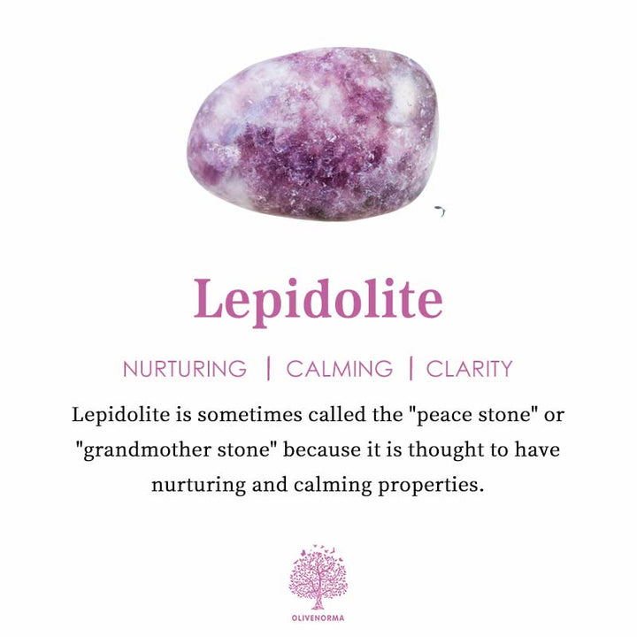 Tour de baguettes en cristal naturel lépidolite Olivenorma