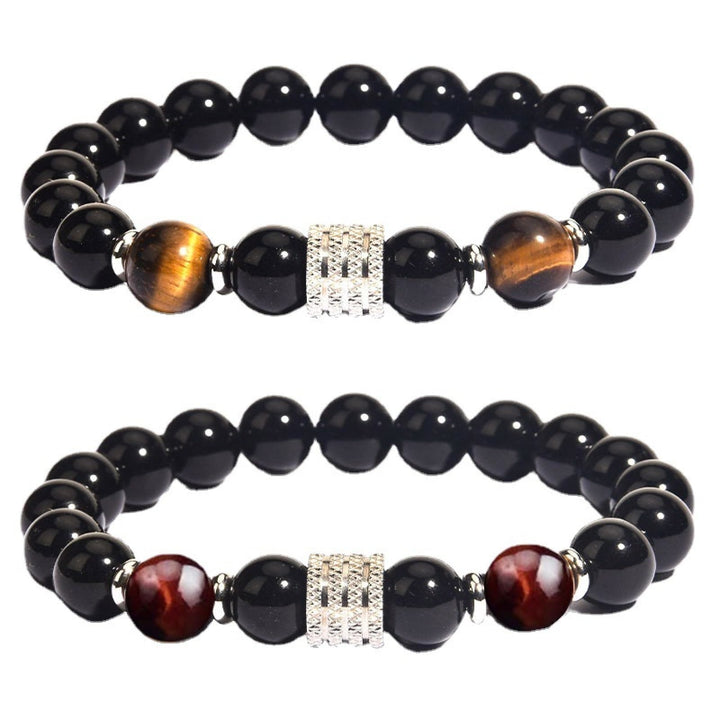 Bracelet homme en obsidienne œil de tigre rouge Olivenorma