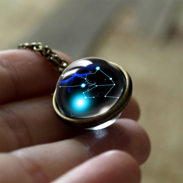 Collier de protection en verre Olivenorma avec 12 étoiles du zodiaque