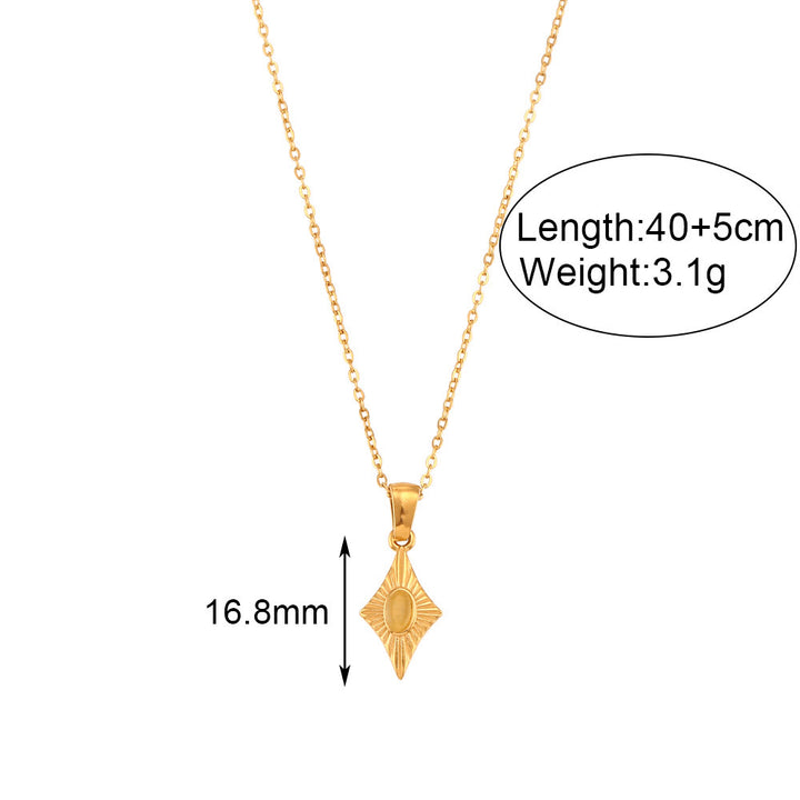 Collier pendentif en acier inoxydable avec œil de chat Olivenorma