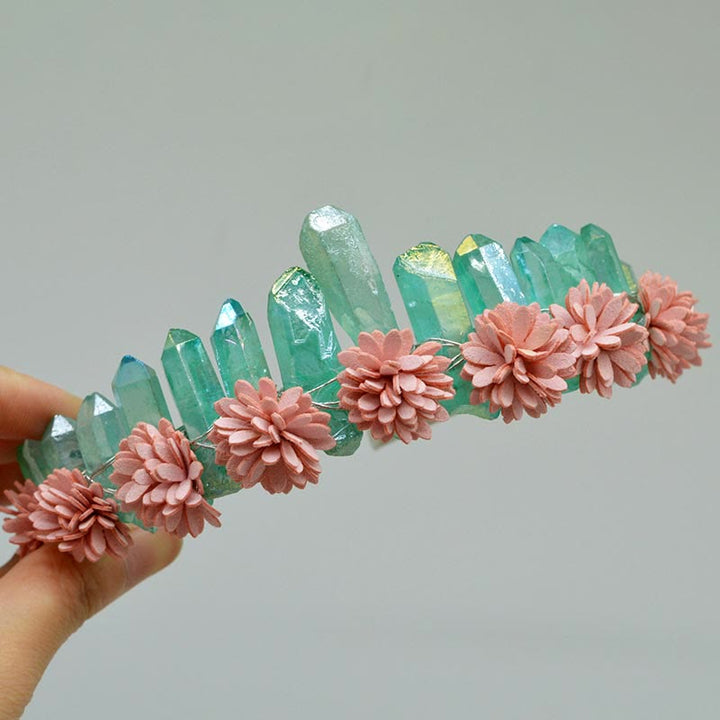 Couronne de fleurs en cristal naturel avec arc- en-Olivenorma 