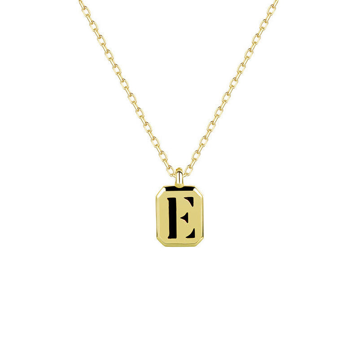 Collier Initiale Personnalisable en Or Olivenorma - Obsidienne - E - image 8