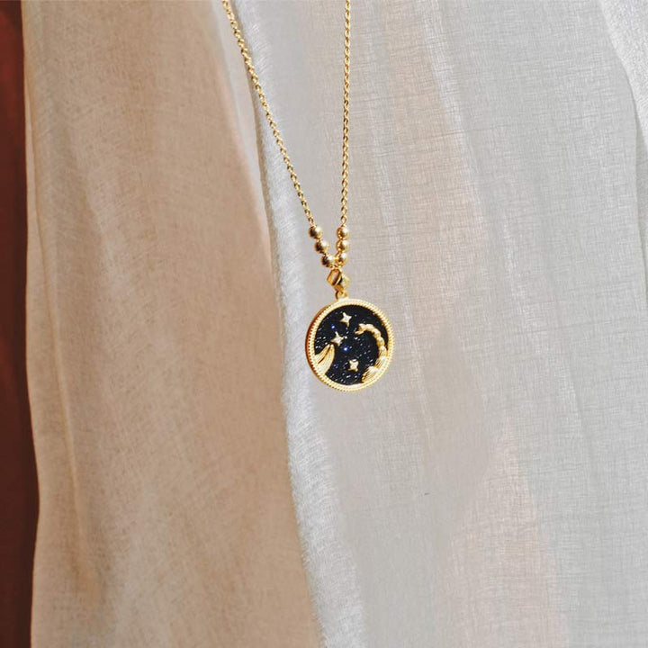 Collier d'écoute du zodiaque en grès bleu 
