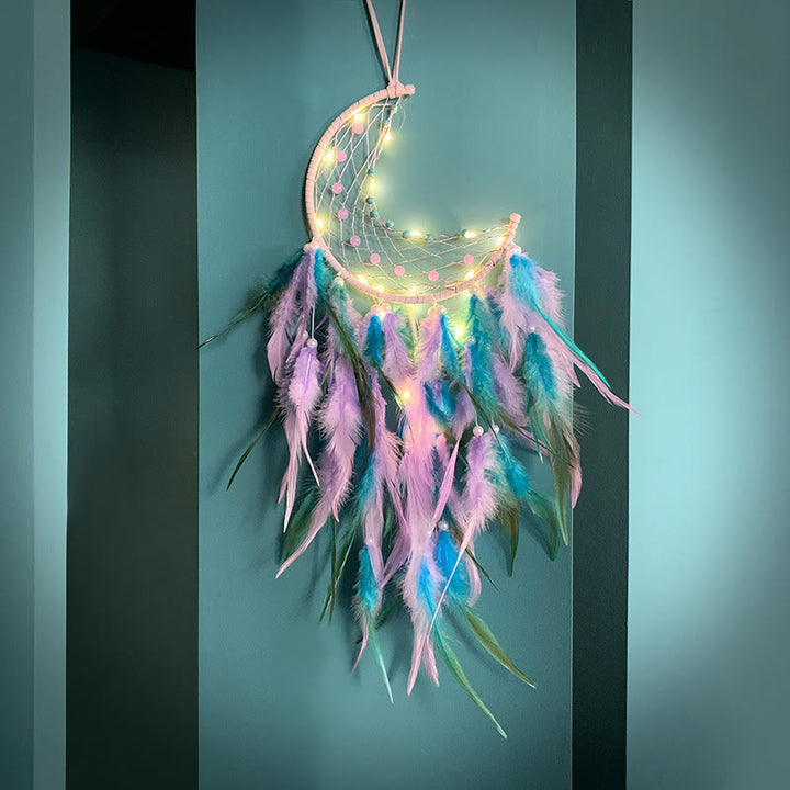 Attrape-rêves en jade violet turquoise fait main Olivenorma 