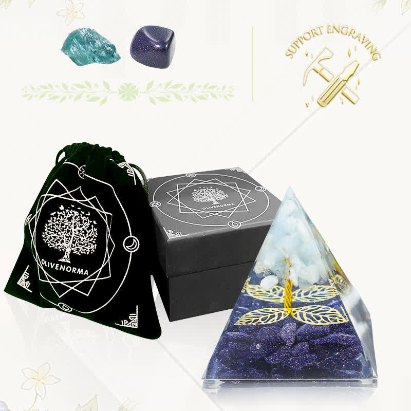Olivenorma « Croissance sans fin » – Pyramide d'orgone de l'arbre de vie 