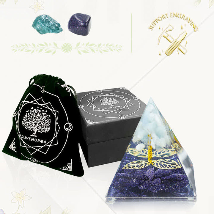 Olivenorma « Croissance sans fin » – Pyramide d'orgone de l'arbre de vie 