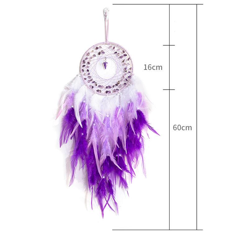 Pendentif pendule en gravier d'améthyste Olivenorma Attrape-rêves violet 