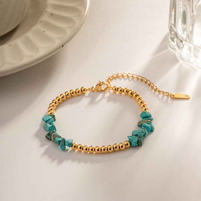 Bracelet en perles d'or en cristaux naturels concassés Olivenorma