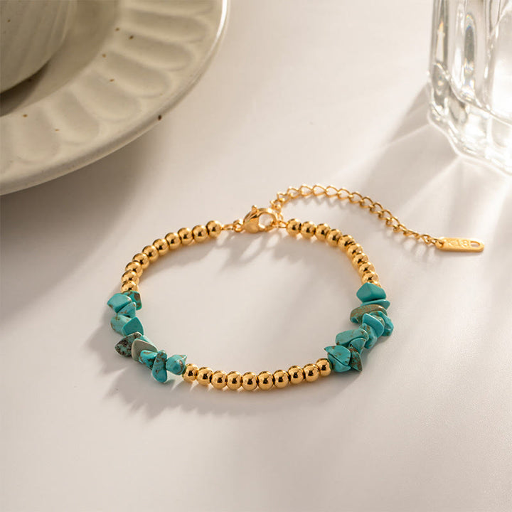 Bracelet en perles d'or en cristaux naturels concassés Olivenorma