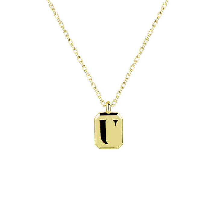 Collier Initiale Personnalisable en Or Olivenorma - Obsidienne - U - image 24