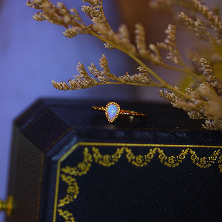 Bague Opale Vintage Olivenorma "Goutte d'Eau"