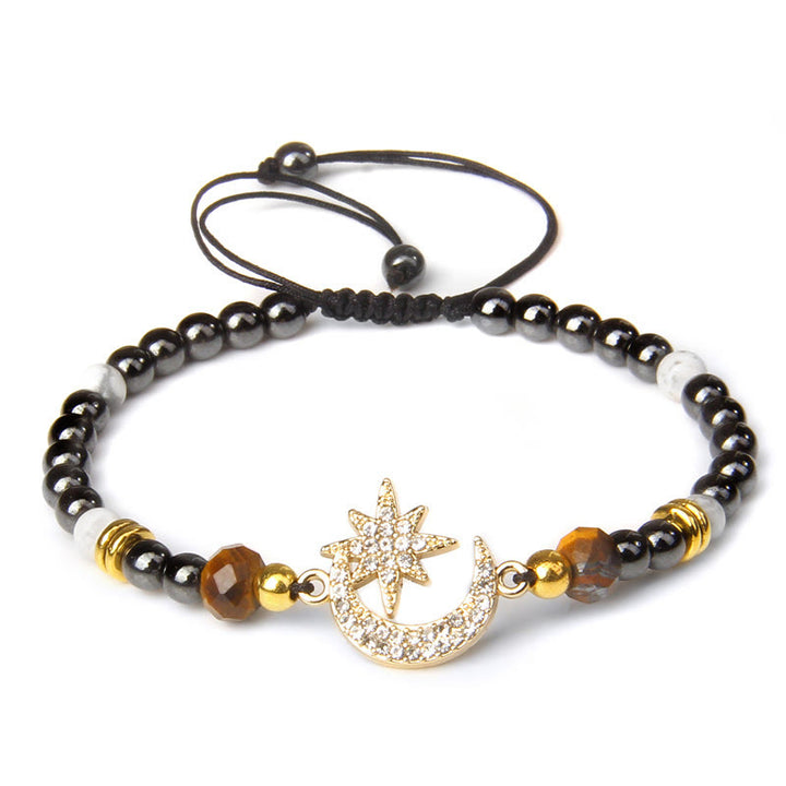 Bracelet lune et étoile en pierres précieuses Olivenorma « Moon And Starlight »