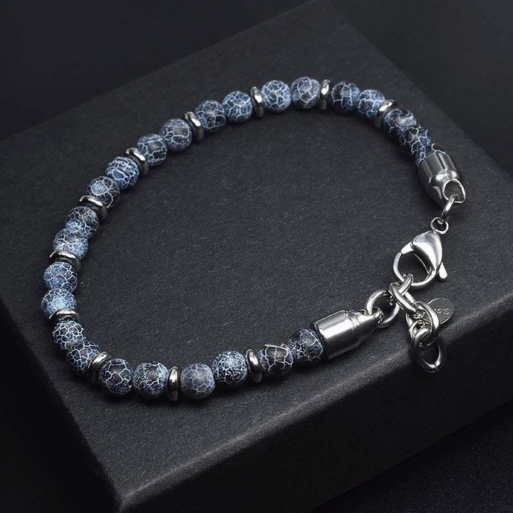 Bracelet en perles d'agate patinées Olivenorma