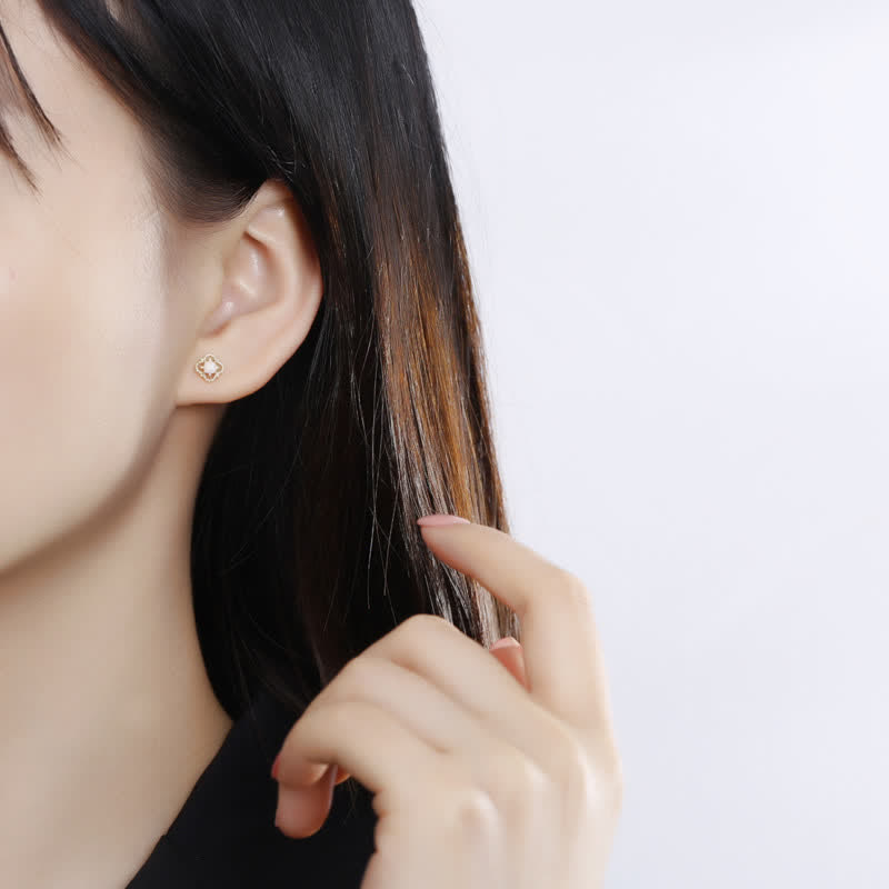 Boucles d'oreilles rhombiques délicates en opale vintage Olivenorma 