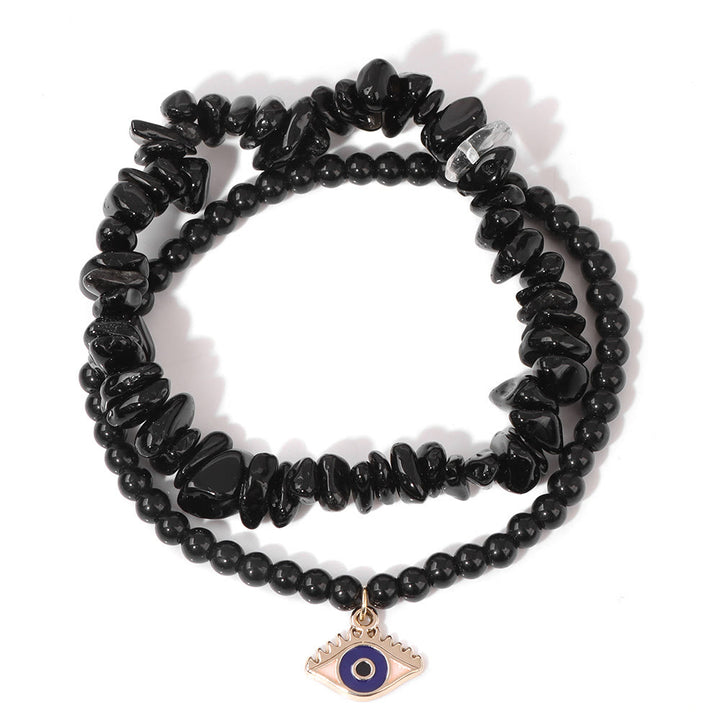 Ensemble de bracelets en cristal à double couche avec pendentif mauvais Olivenorma 