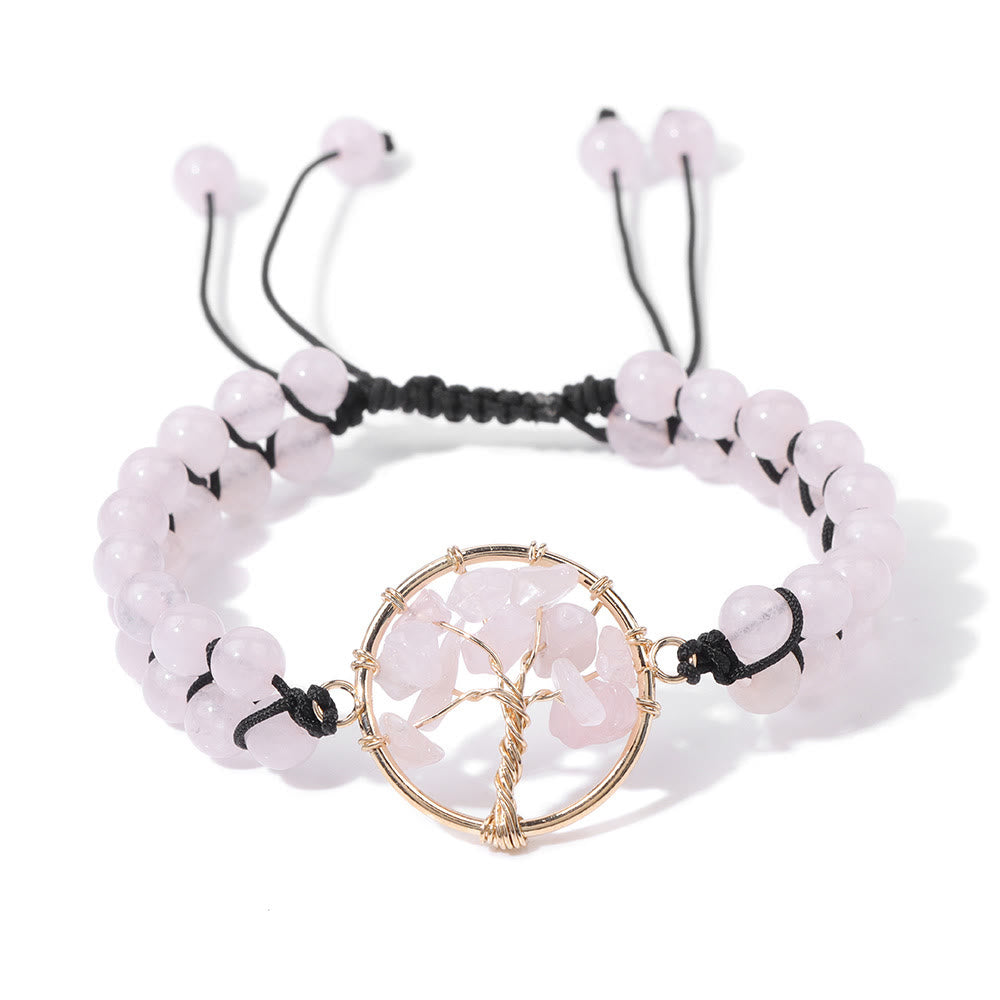 Bracelet Arbre de vie tressé double en perles de 6 mm Olivenorma