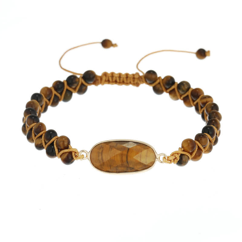 Bracelet tressé en perles d'œil de tigre Olivenorma 