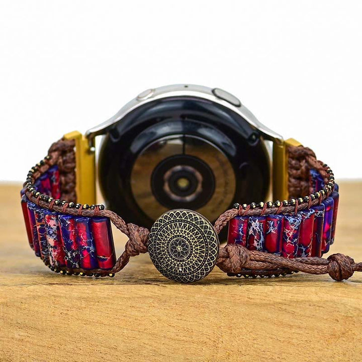Bracelet Samsung enveloppant Olivenorma Rose Rouge Bleu Pierre Empereur 