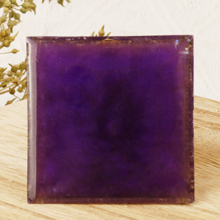 Pyramide d'orgone en améthyste du cube de Métatron Olivenorma