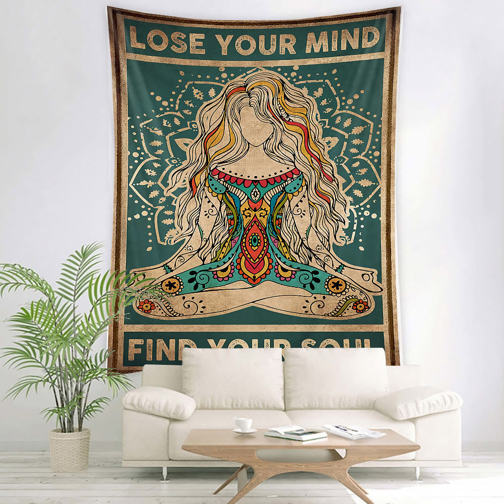 Tapisserie Olivenorma à motifs de chakras pour méditation et yoga