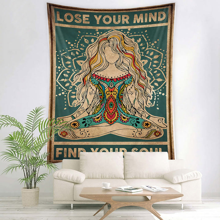 Tapisserie Olivenorma à motifs de chakras pour méditation et yoga