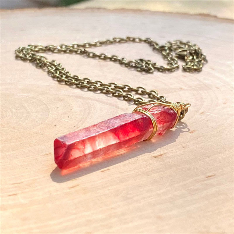 Collier de guérison en cristal rouge Olivenorma 